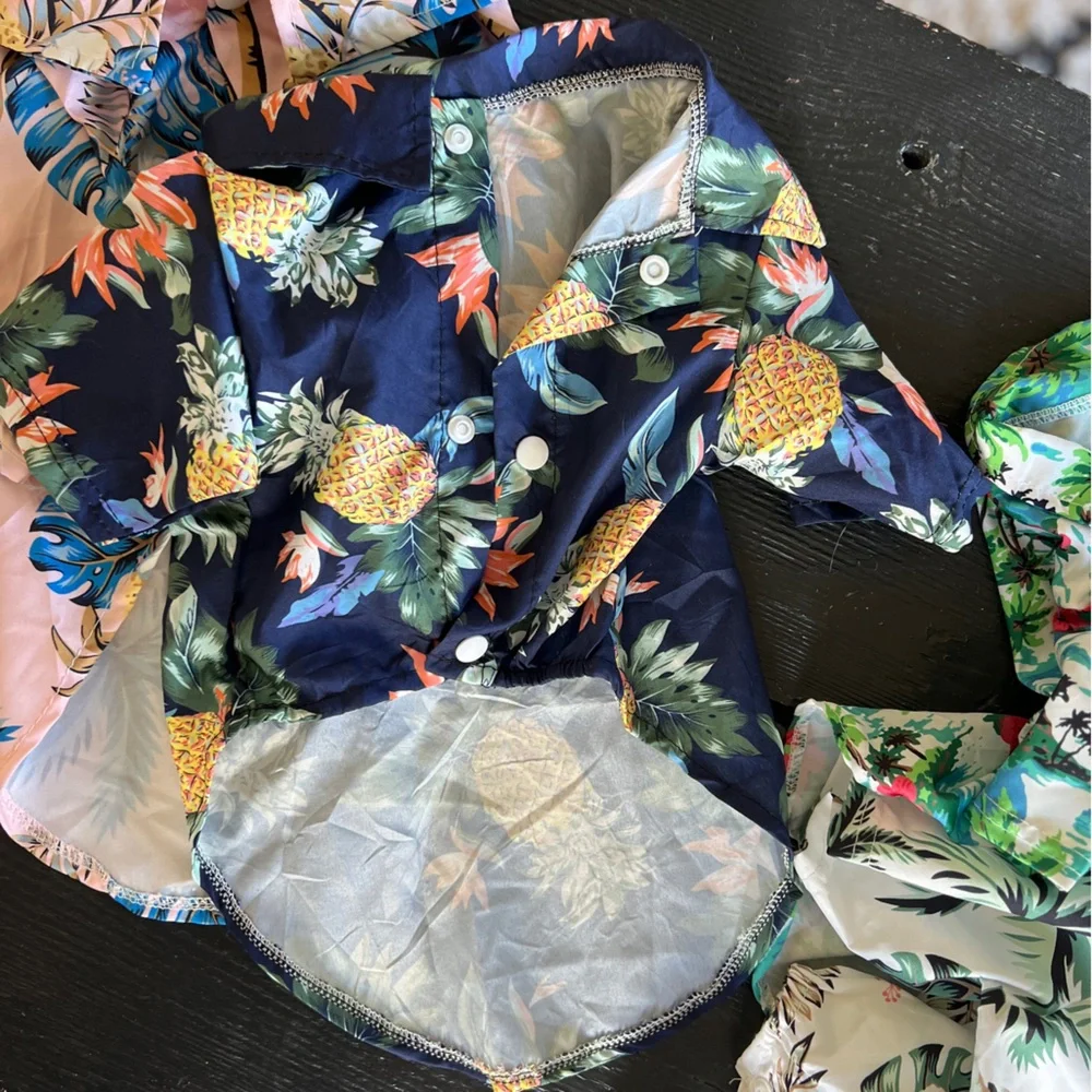 Tropical Print Dog Shirts Set - 4 PC. Lot S/M - Picture 9 of 14